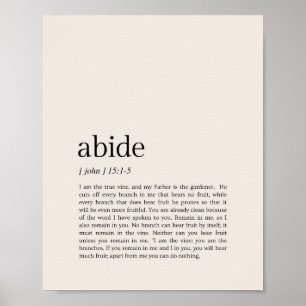 Johannes 15:1-5 Ik ben de ware wijnstok, Blijf in  Poster
