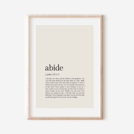 Johannes 15:1-5 Ik ben de Ware Wijnstok, blijf in Poster