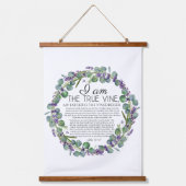 Johannes 15:1-8 Eucalyptus Lavendel Bloemengeschri Hangend Wandkleed (Voorkant)