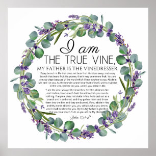Johannes 15:1-8 Eucalyptus Lavendel Bloemengeschri Poster