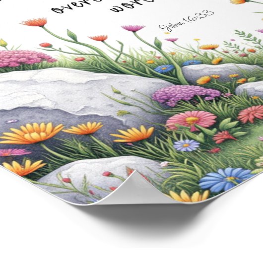 Johannes 16:33 Bijbelvers Afbeelding Poster (Hoek)