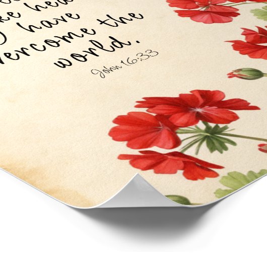 Johannes 16:33 Bijbelvers Afbeelding Poster (Hoek)