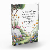 Johannes 16:33 Bijbelvers Afbeelding Poster Fotoblokken (Links)