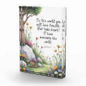 Johannes 16:33 Bijbelvers Afbeelding Poster Fotoblokken (Rechts)