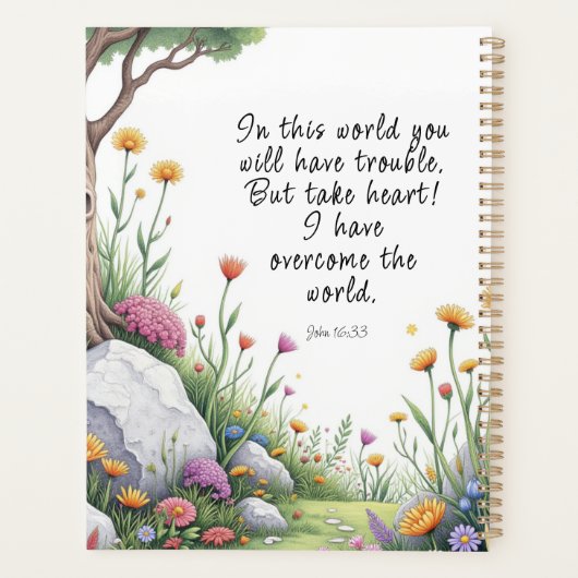 Johannes 16:33 Bijbelvers Afbeelding Poster Planner (Achterkant)