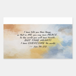 Johannes 16:33 Ik heb de wereld OVERWONNEN Rechthoekige Sticker