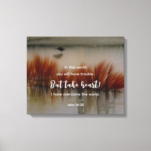Johannes 16:33 Ik heb Overwonnen Bijbelvers Christ Canvas Afdruk (Voorkant)