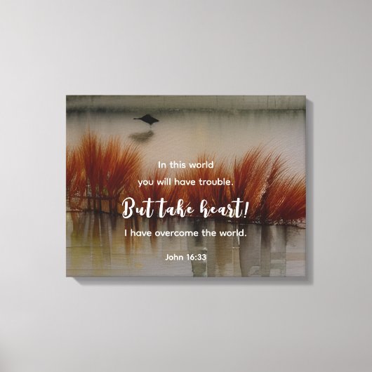Johannes 16:33 Ik heb Overwonnen Bijbelvers Christ Canvas Afdruk (Voorkant)