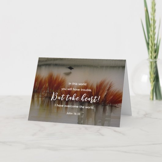 Johannes 16:33 Ik heb Overwonnen Bijbelvers Christ Kaart (Voorkant)