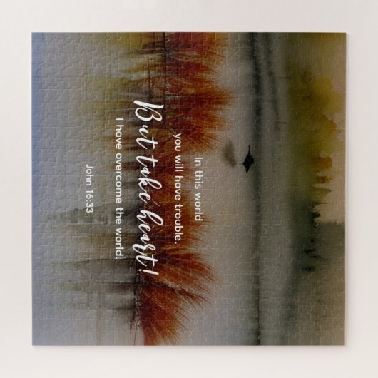 Johannes 16:33 Ik heb Overwonnen Bijbelvers Christ Legpuzzel (Horizontaal)