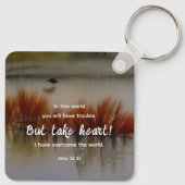 Johannes 16:33 Ik heb Overwonnen Bijbelvers Christ Sleutelhanger (Achterkant)