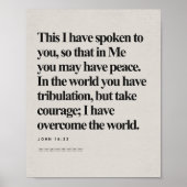 Johannes 16:33 - Jezus vrede en overwinning Bijbel Poster (Voorkant)