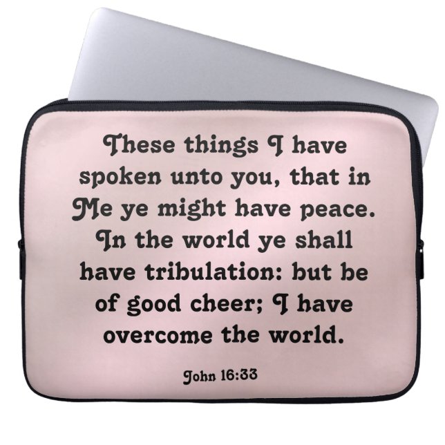 Johannes 16:33 laptop sleeve (Voorkant)