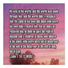 Johannes 1:10-13 WEBU Perfect Poster