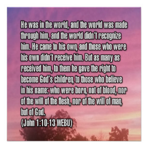 Johannes 1:10-13 WEBU Perfect Poster