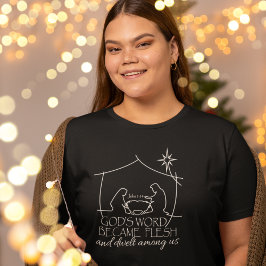 Johannes 1:14 Christelijke Geboorte Kerstmis Schri T-shirt