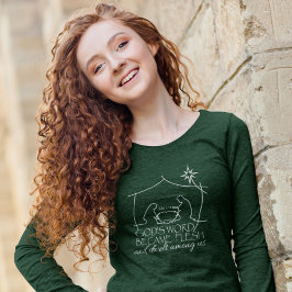 Johannes 1:14 Christelijke Geboorte Schrift Lange T-shirt