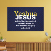 Johannes 1:14 | JEZUS WOORD WERD VLEES | CHRISTELI Canvas Afdruk (Insitu (Woonkamer))