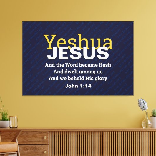 Johannes 1:14 | JEZUS WOORD WERD VLEES | CHRISTELI Canvas Afdruk (Insitu (Woonkamer))