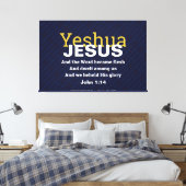 Johannes 1:14 | JEZUS WOORD WERD VLEES | CHRISTELI Canvas Afdruk (Insitu (Slaapkamer))