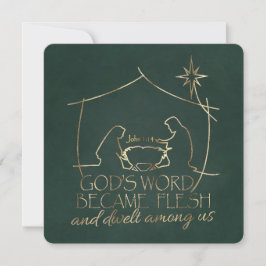 Johannes 1:14 Kerstmis Geboorte Schrift Religieus Feestdagenkaart