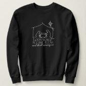 Johannes 1:14 Kerstmis Geboorte Schrift Zwart Trui (Design voorkant)