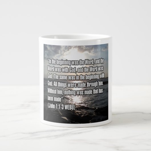 Johannes 1:1-3 WEBU Mug Grote Koffiekop (Voorkant)