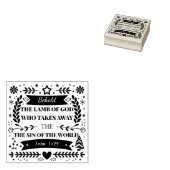 Johannes 1:29 Het Lam Gods Christelijke Kerstmis Rubberstempel (Gestempeld)