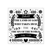 Johannes 1:29 Het Lam Gods Christelijke Kerstmis Rubberstempel (Afrduk)