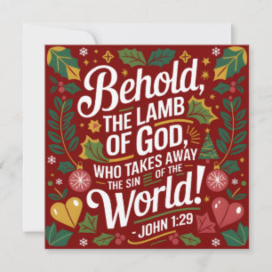 Johannes 1:29 Het Lam Gods Kerstmis Feestdagenkaart