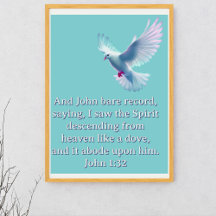 Johannes 1:32 Dalende Duif Blauwe Christelijke