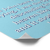 Johannes 1:32 De afdalende duif blauw Christelijk Poster (Hoek)