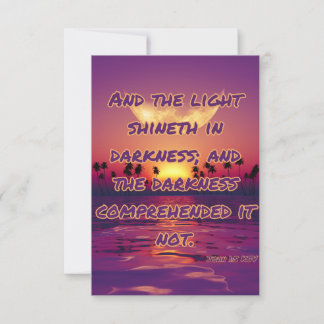 Johannes 1:5 Bijbelvers Pic Wenskaart Kaart