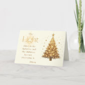 Johannes 1:5 Gouden kerstboom kerst Kaart (Voorkant)
