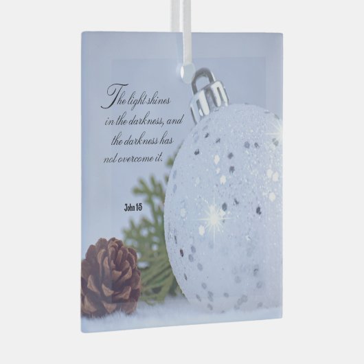 Johannes 1:5 Het lichte kerstglas Ornament (Voorkant Rechts)