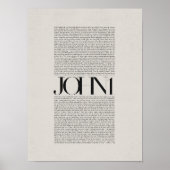 Johannes 1, Bijbelvers, Moderne Bijbel, Muurtekst Poster (Voorkant)