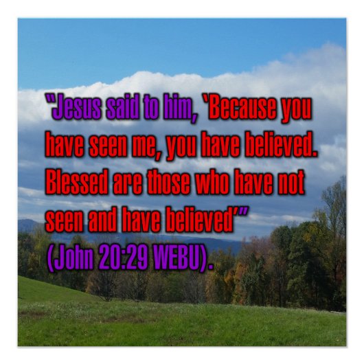 Johannes 20:29 HV Perfect Poster (Voorkant)