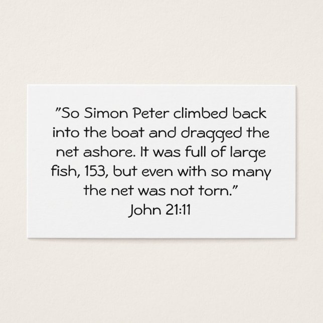 Johannes 21:11 visitekaartje (Voorkant)