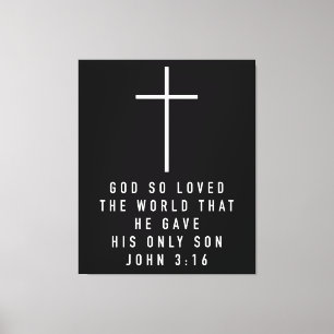 Johannes 316 Fwall Art or God So Loved The World B Canvas Afdruk