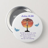 Johannes 3:166 ronde button 7,6 cm (Voorkant /achterkant)