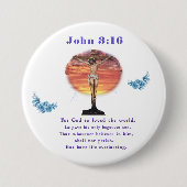 Johannes 3:166 ronde button 7,6 cm (Voorkant)