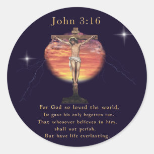 Johannes 3:166 ronde sticker