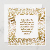 Johannes 3:16 Aangepaste naam Gouden unieke Kerstm Feestdagenkaart (Voorkant / Achterkant)