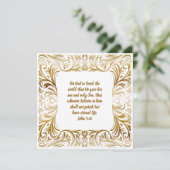 Johannes 3:16 Aangepaste naam Gouden unieke Kerstm Feestdagenkaart (Staand voorkant)