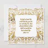 Johannes 3:16 Aangepaste naam Gouden unieke Kerstm Feestdagenkaart (Voorkant)