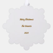 Johannes 3:16 Aangepaste naam Gouden unieke Kerstm Ornament Kaart (Achterkant)