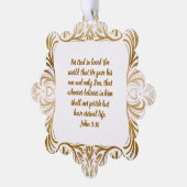 Johannes 3:16 Aangepaste naam Gouden unieke Kerstm Ornament Kaart (Links)