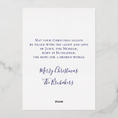 Johannes 3:16 Aangepaste religieuze kerk Kerst gou Folie Feestdagenkaart (Achterkant)