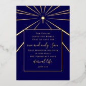 Johannes 3:16 Aangepaste tekst Christelijk kerstgo Folie Feestdagenkaart (Voorkant)