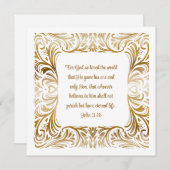 Johannes 3:16 Aangepaste tekst Elegante gouden Ker (Voorkant / Achterkant)